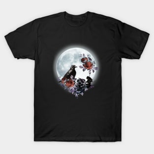 Raven, Roses and Moon T-Shirt